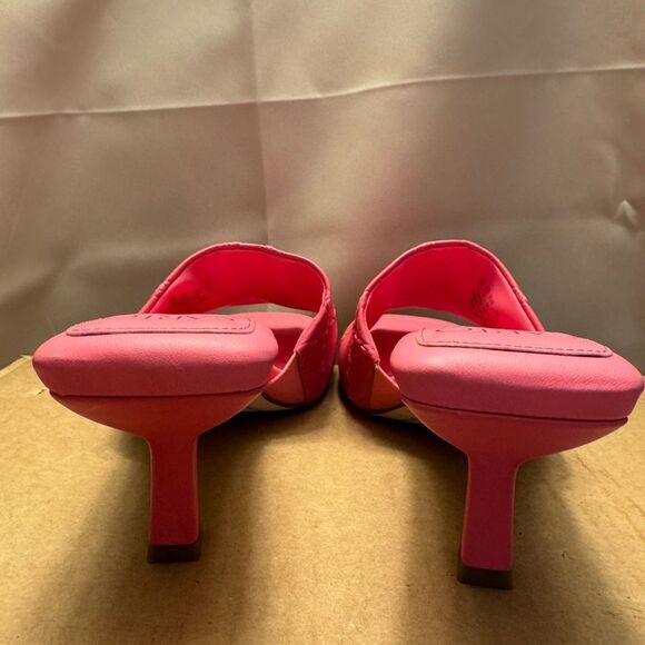 Franco sarto Barbiecore Pink square toe Slide Sandals quilted leather girly - Picture 7 of 10